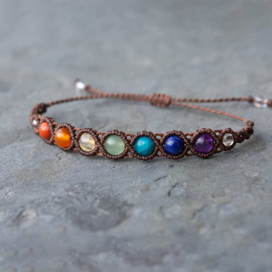 7 Chakra Macrame Bracelet for Balanced Energy & Spiritual Wellness