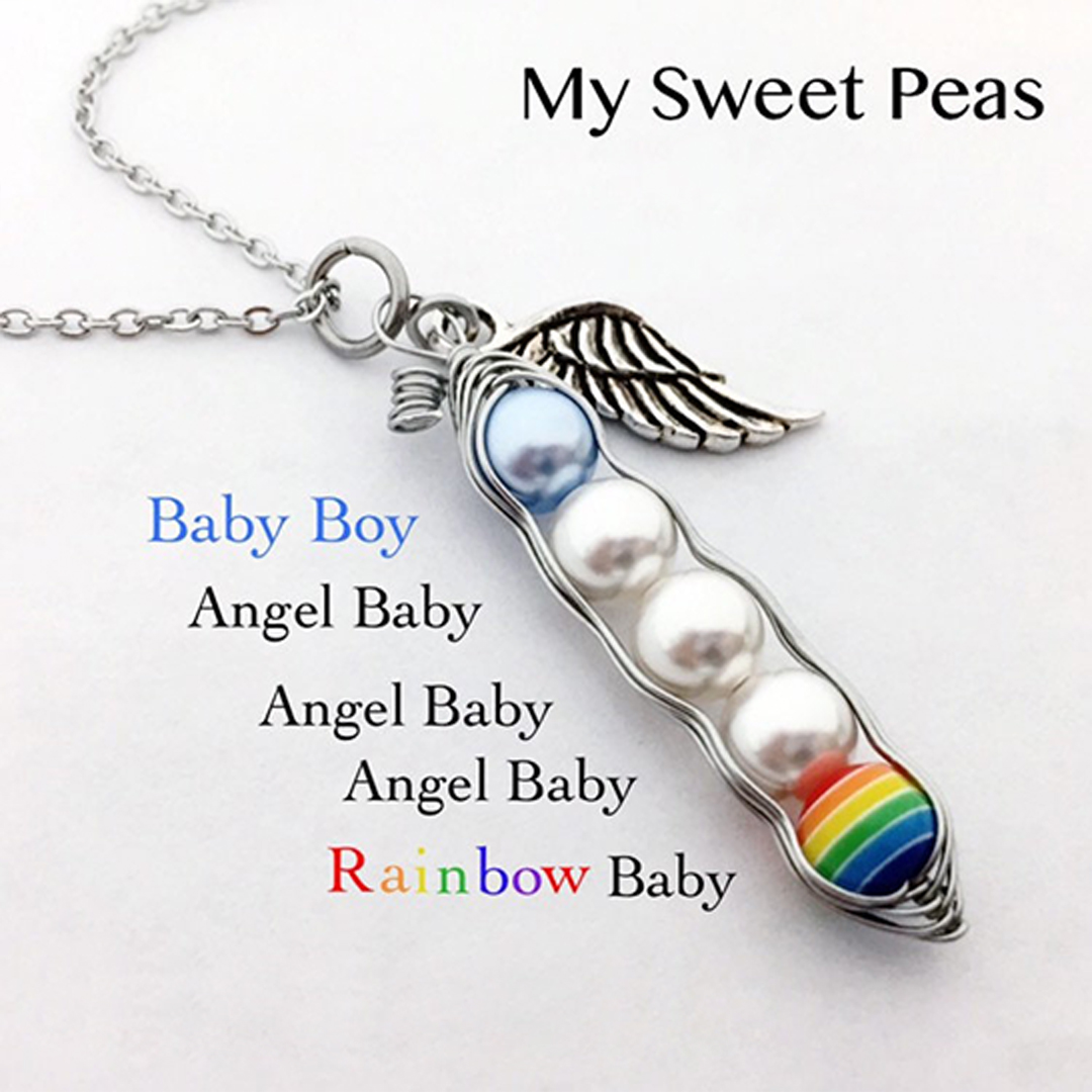 Rainbow Baby Sweet Pea Necklace
