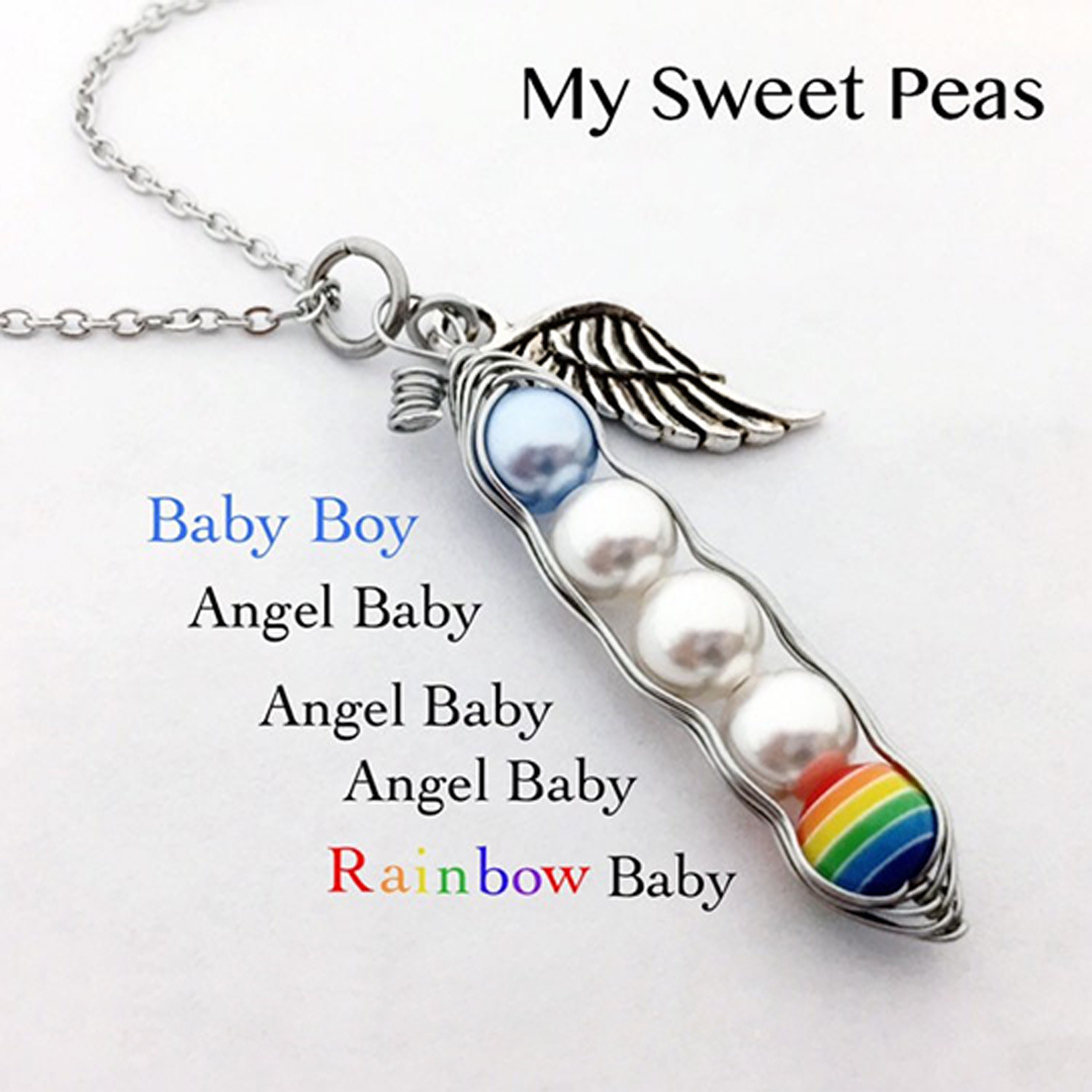 Rainbow Baby Sweet Pea Necklace