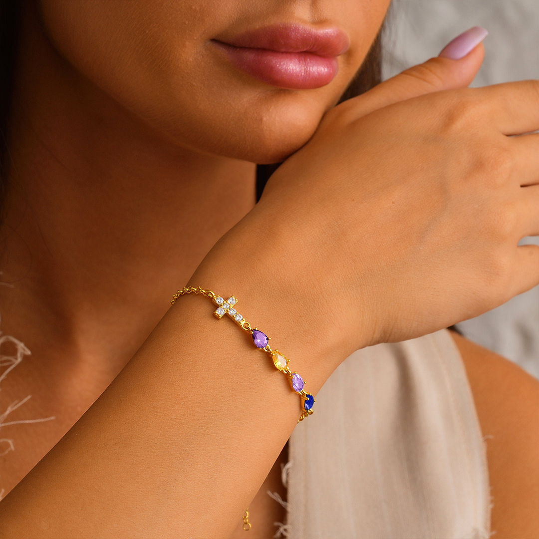 Personalized 1-5 Christ Birthstone Bracalet