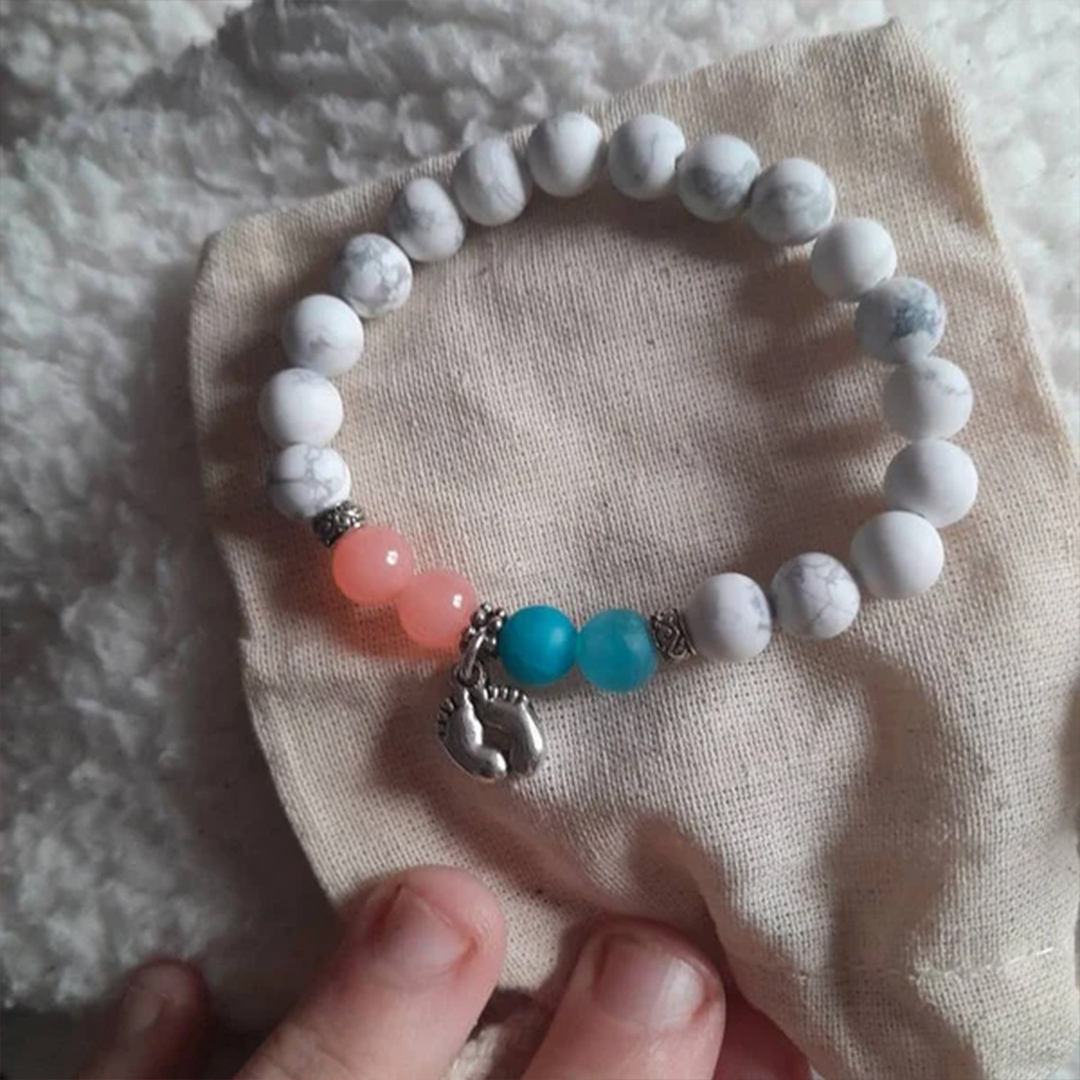 Infant Loss Memorial Pink & Blue Jade Bracelet