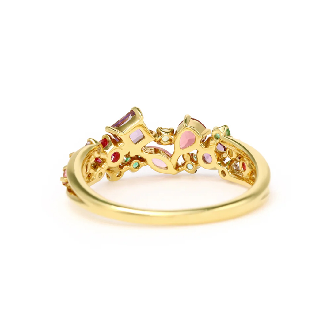 Beautifully Broken Nugget Colorful Diamonds Ring