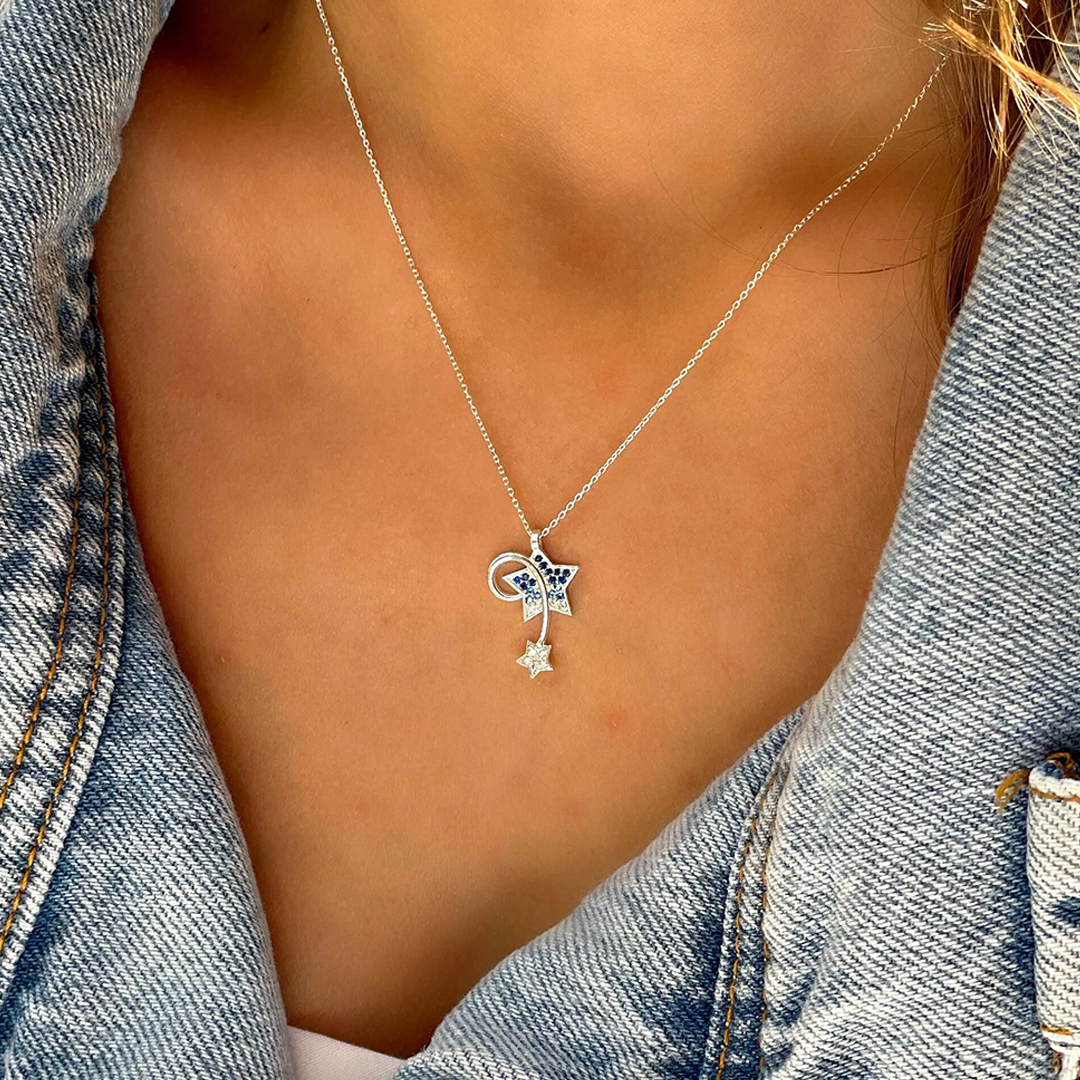 Autism Awareness Minimalist Comet Necklace