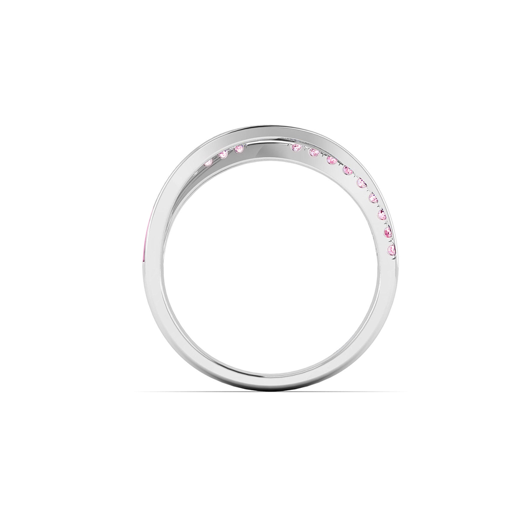 Breast Cancer Awareness Pink Crossing Ring