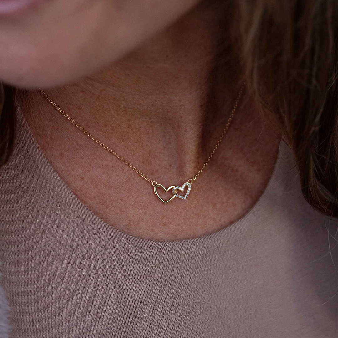 Double Heart Intertwined Necklace