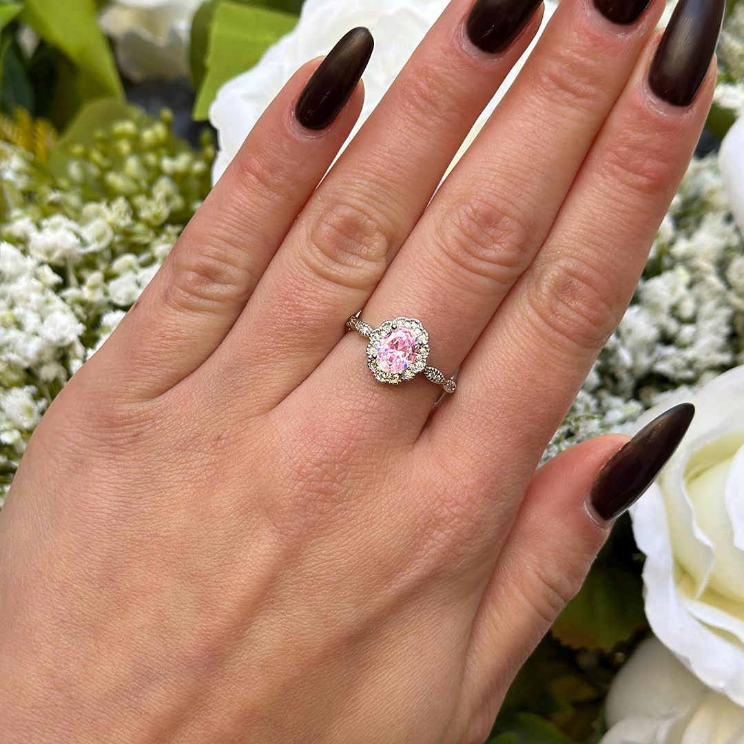 Breast Cancer Awareness Pink Radiant Grace Ring