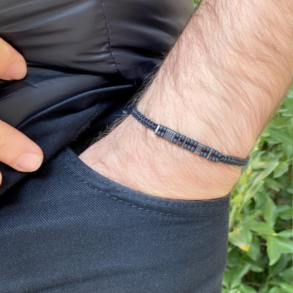 Fuck Diabetes Black Bead Morse Code Bracelet