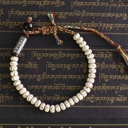Handmade Tibetan Buddhist Bodhi Beaded Bracelet – Lucky Knot Charm for Spiritual Connection