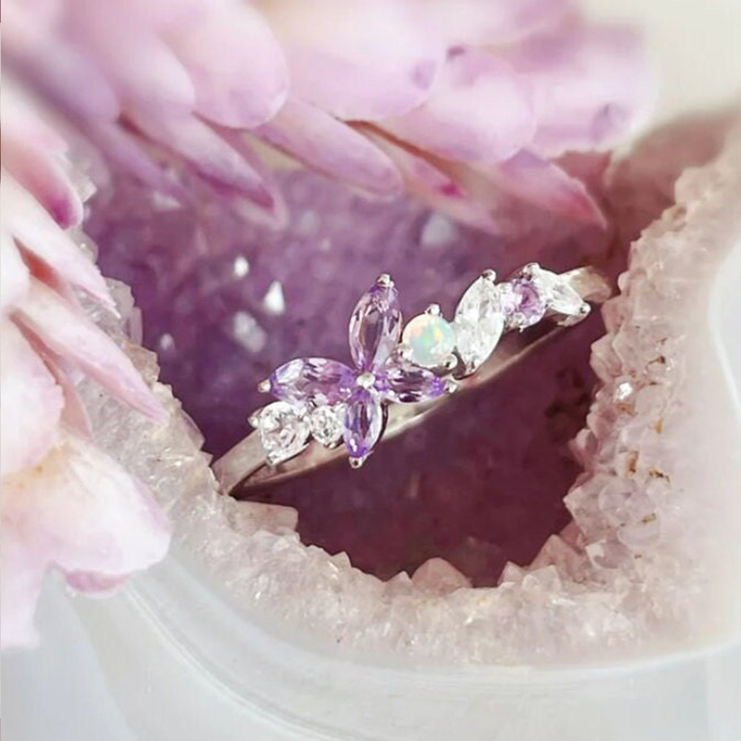 World Sjogren's Awareness Purple Butterfly Ring