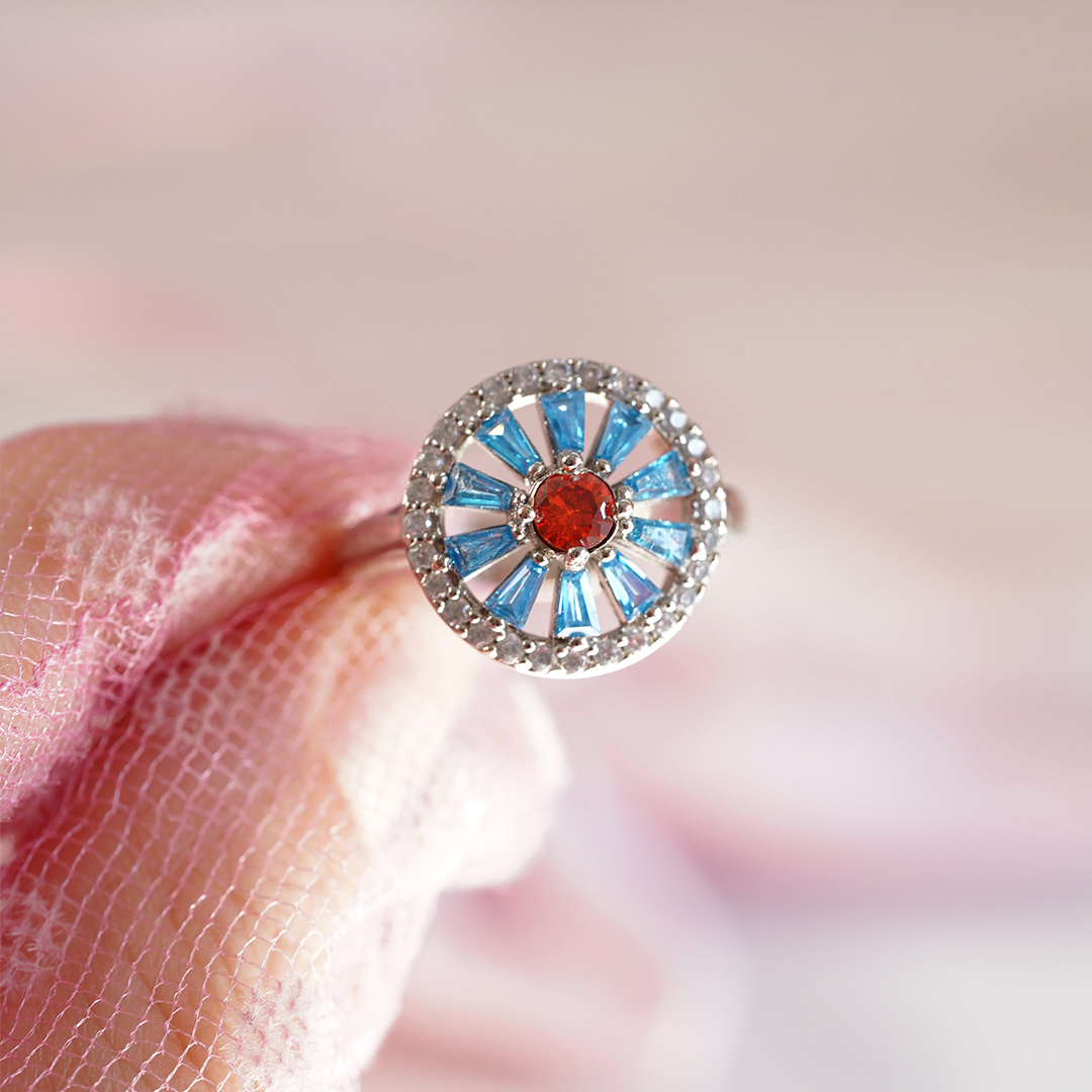 Diabetes Awareness Blue Wheel Ring