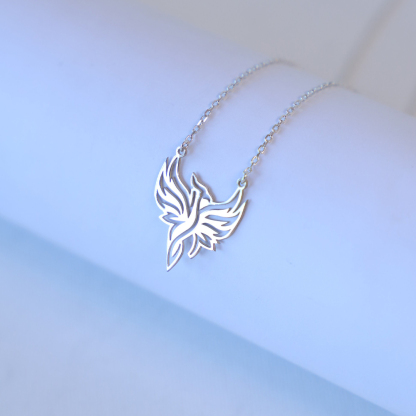 Strength in Rebirth Dainty Phoenix Necklace