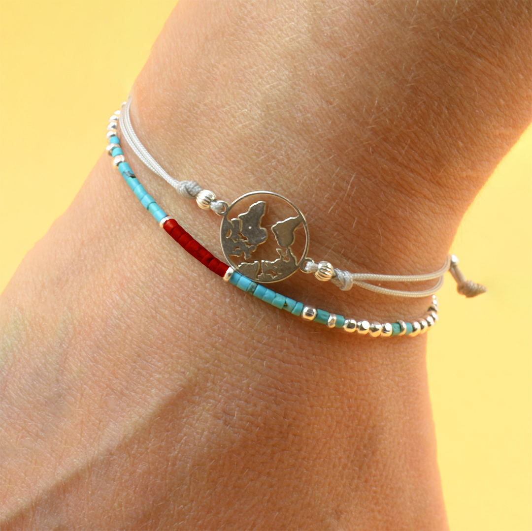 Diabetes Awareness Tiny turquoise And Bead Bracelet