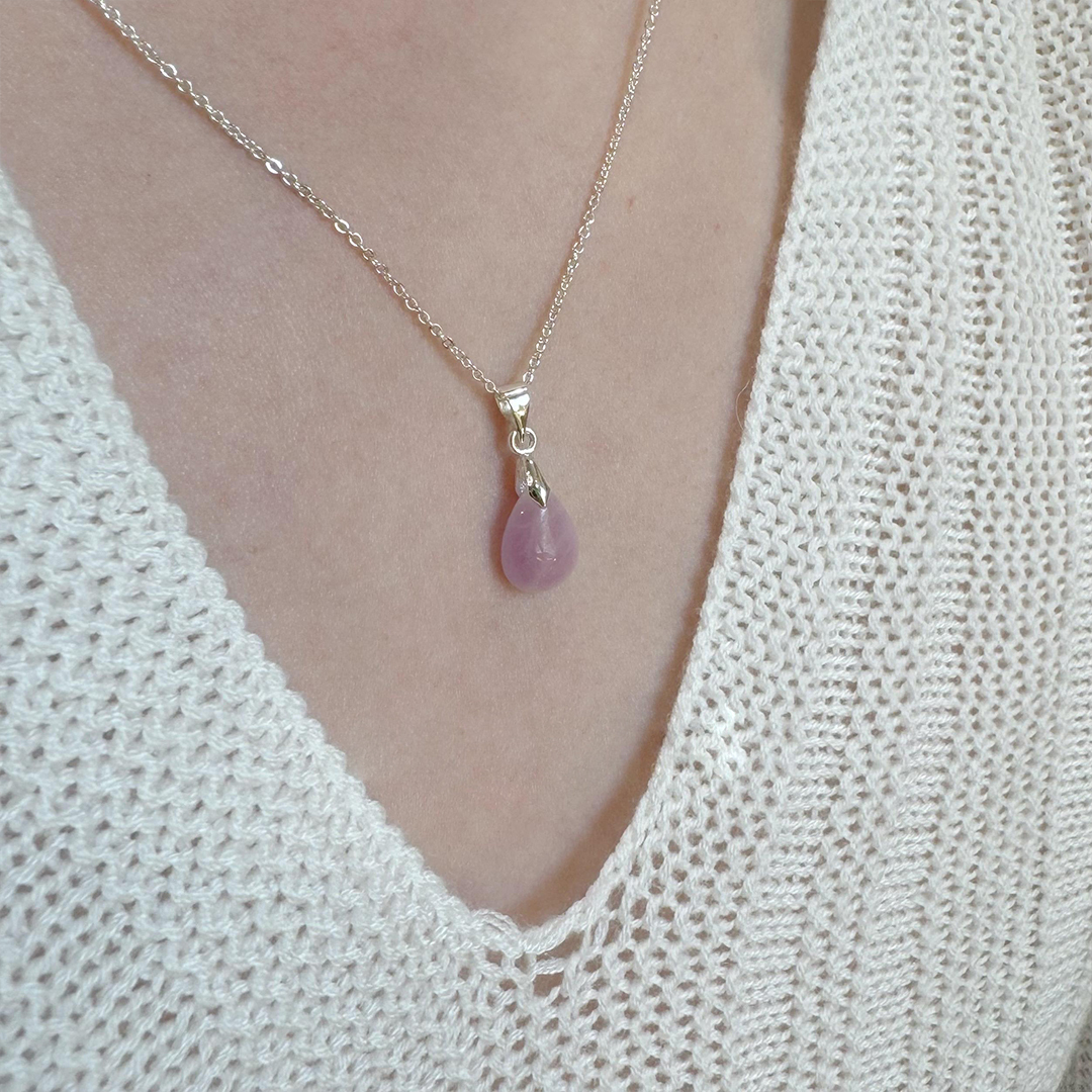 Strength Of A Fighter Kunzite Teardrop Necklace
