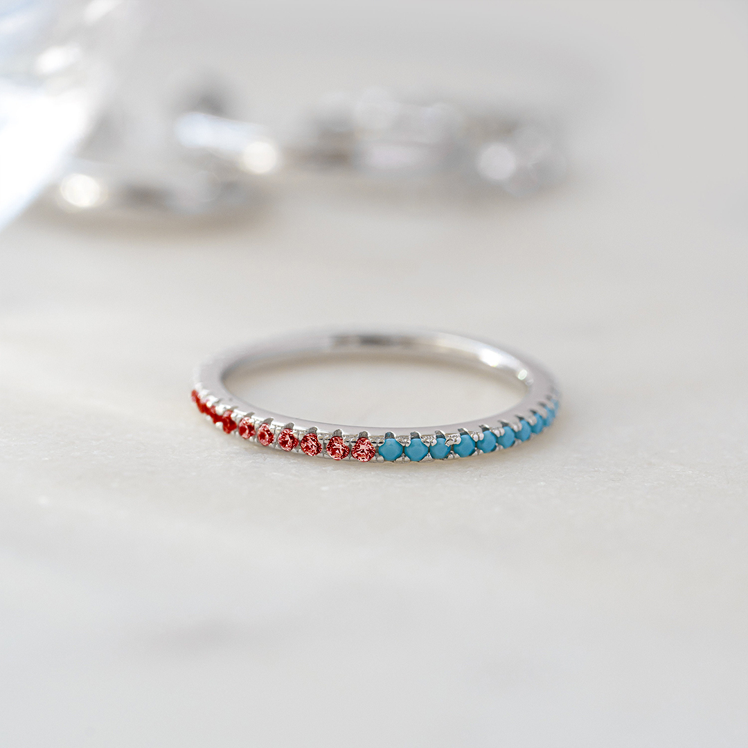 Unbreakable Spirit Diabetes Awareness Eternity Turquoise Ring