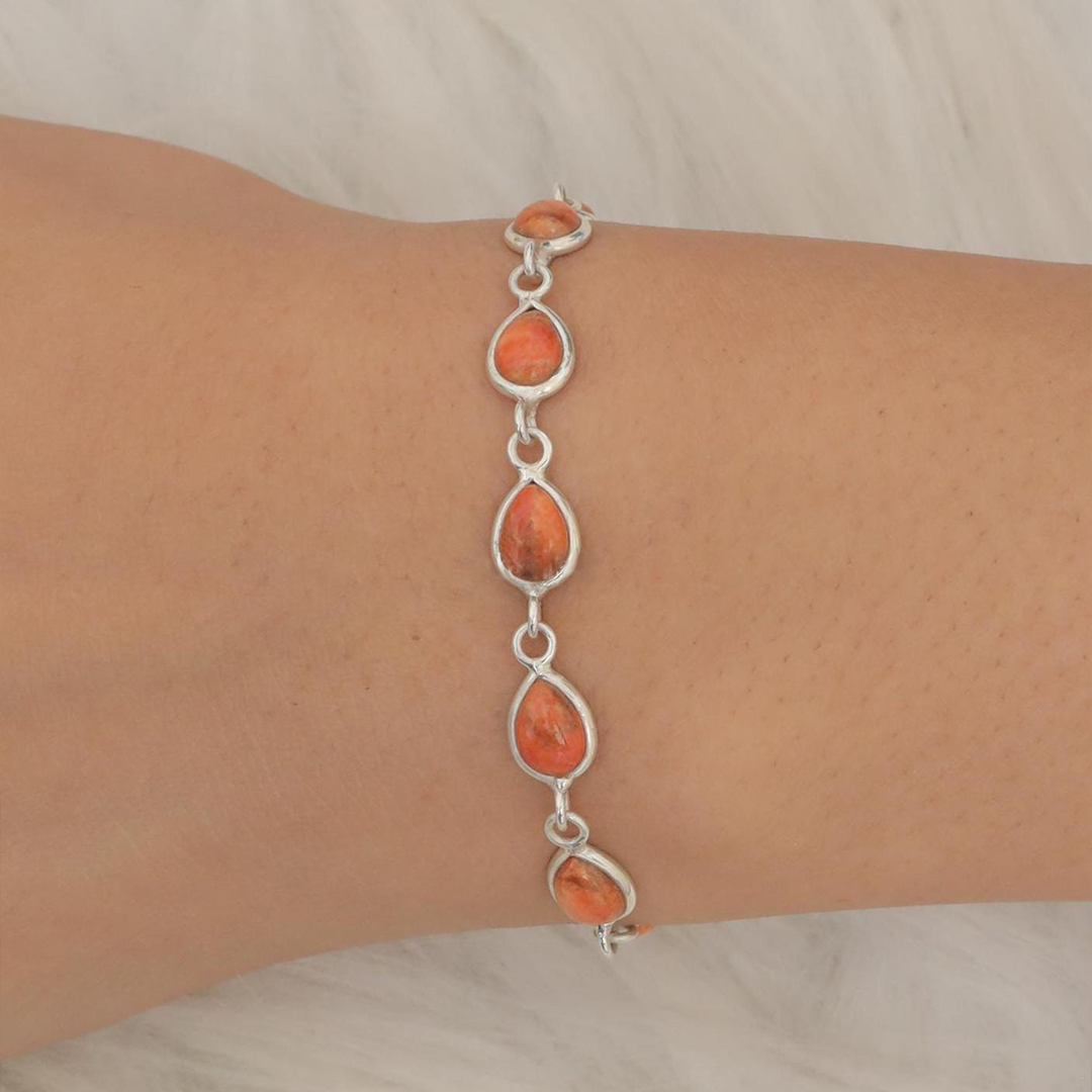 Multiple Sclerosis Awareness Orange Gemstone Bracelet