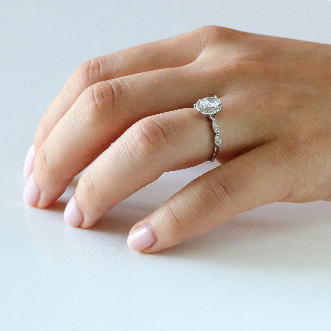 To Me With Love Oval Cut Halo Ring