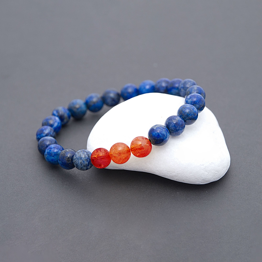 Diabetes Awareness Yellow And Blue Lapis Lazuli Bracelet