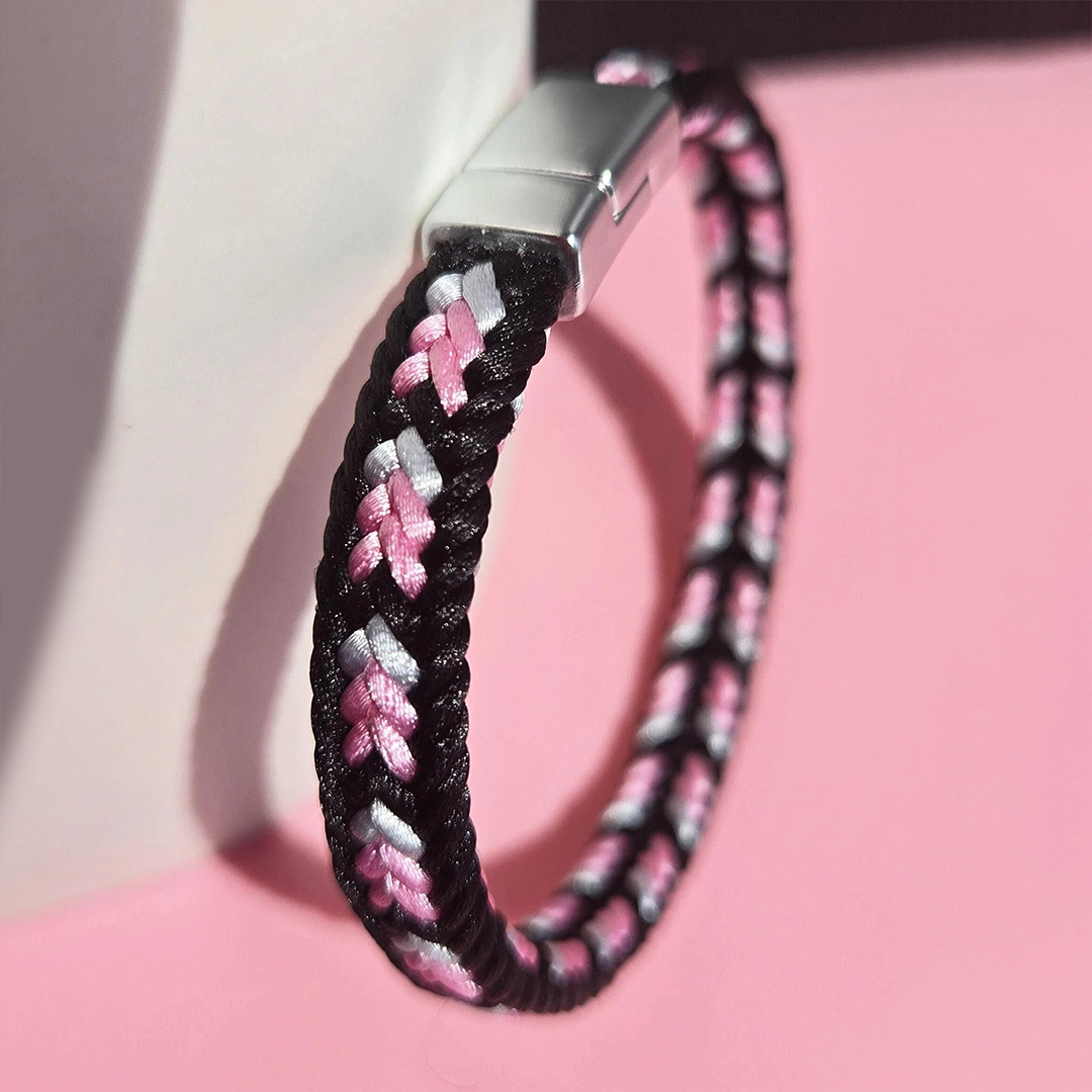I Am Enough Breast Cancer Awareness Braided Bracelet
