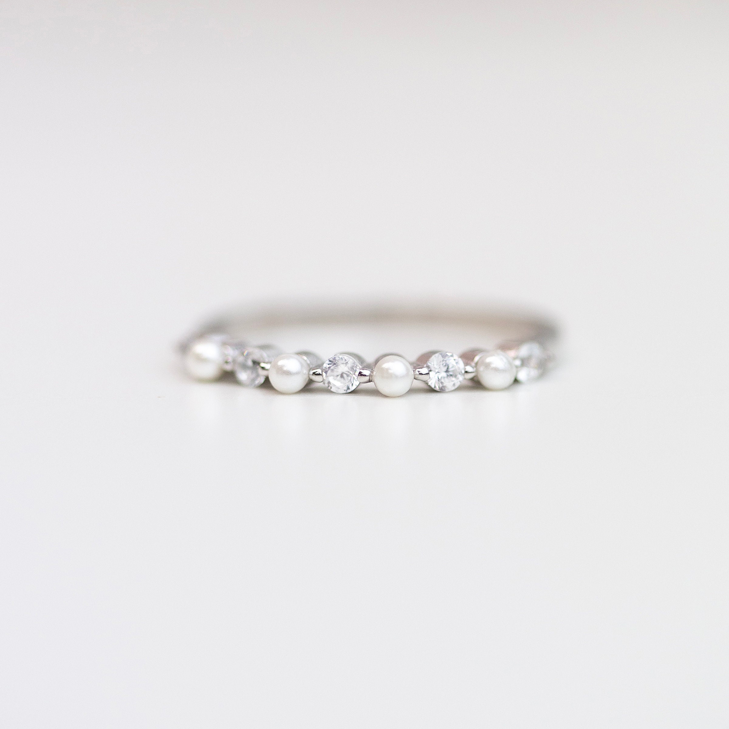 In Loving Memory Pearl Diamond Ring