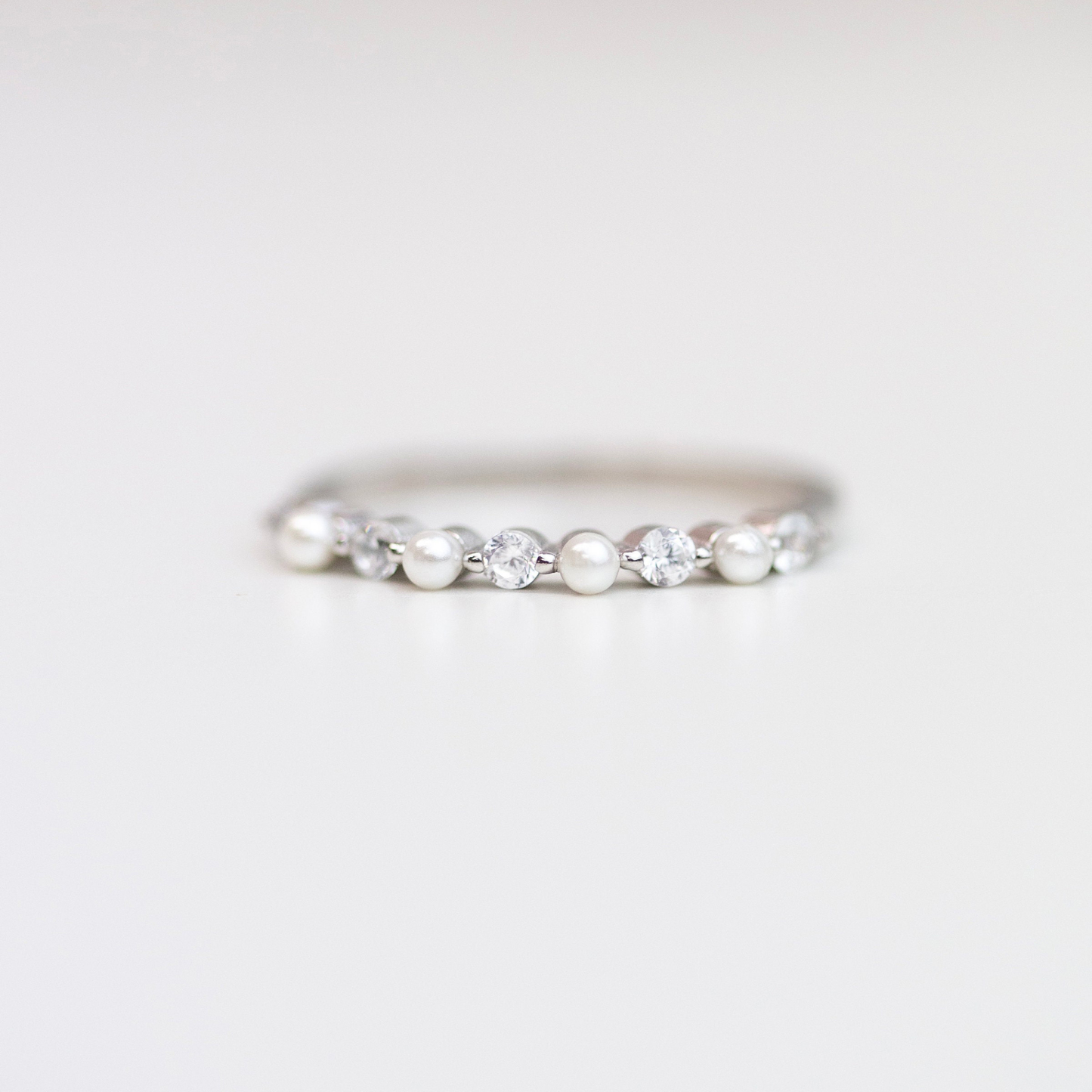 In Loving Memory Pearl Diamond Ring