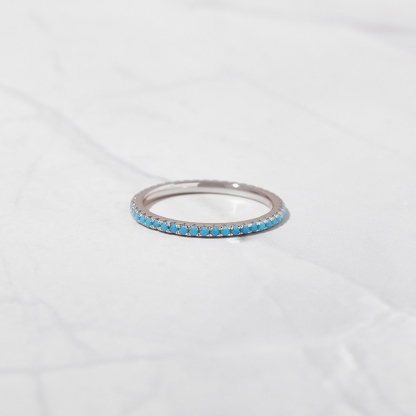 Ovarian Cancer Awareness Turquoise Eternity Ring