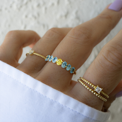 Down Syndrome Awareness Oval Diamonds Ring