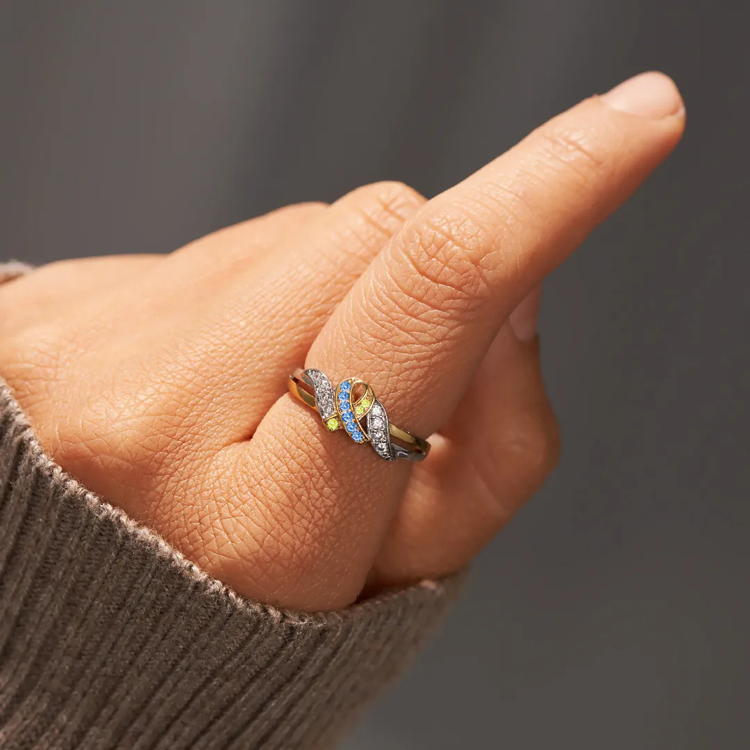 Down Syndrome Awareness Ribbon Ring