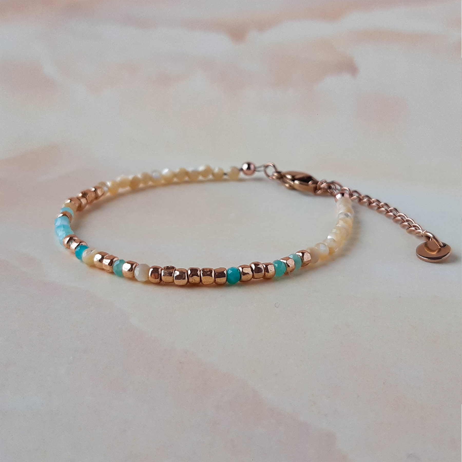 I Am Enough Morse Code Blue Stone Bracelet