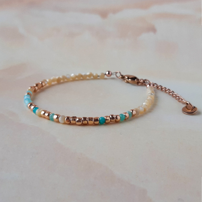 I Am Enough Morse Code Blue Stone Bracelet