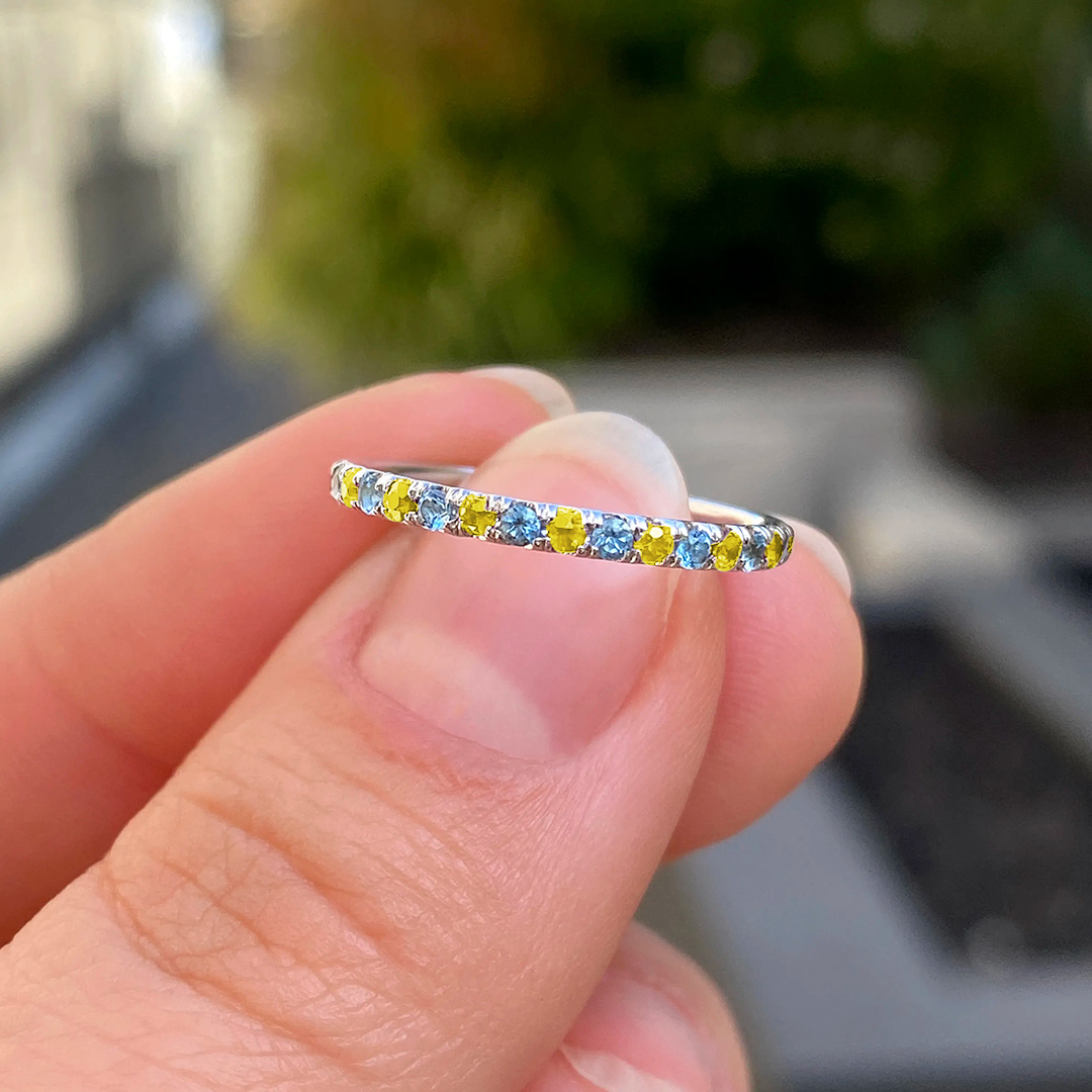 Down Syndrome Awareness Bule And Yellow Strength Ring