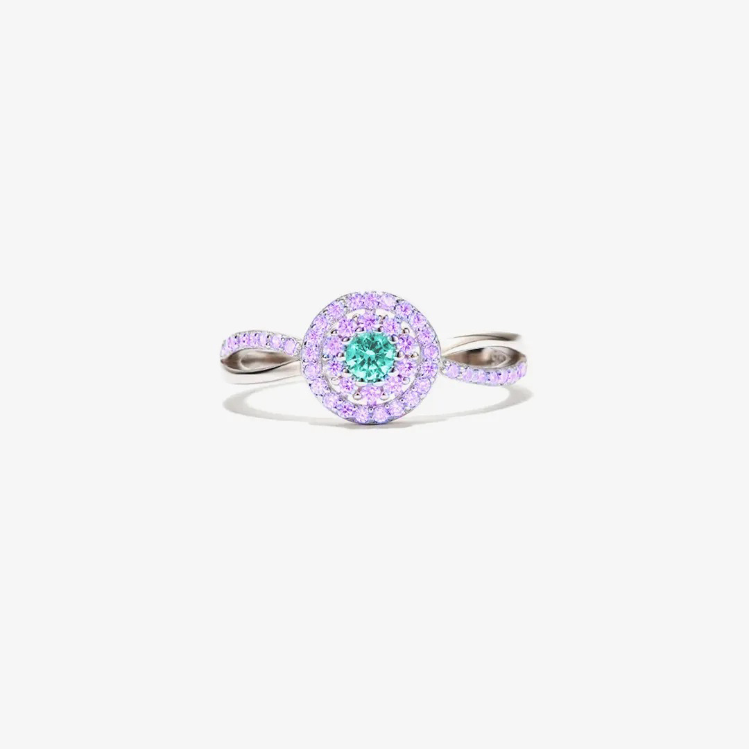 Suicide Prevention Awareness Teal &Purple Circle Ring