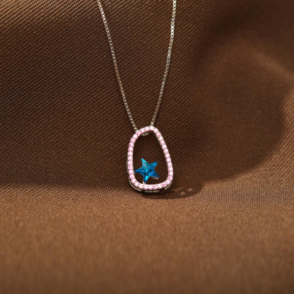 Wave of Light Blue Star Necklace