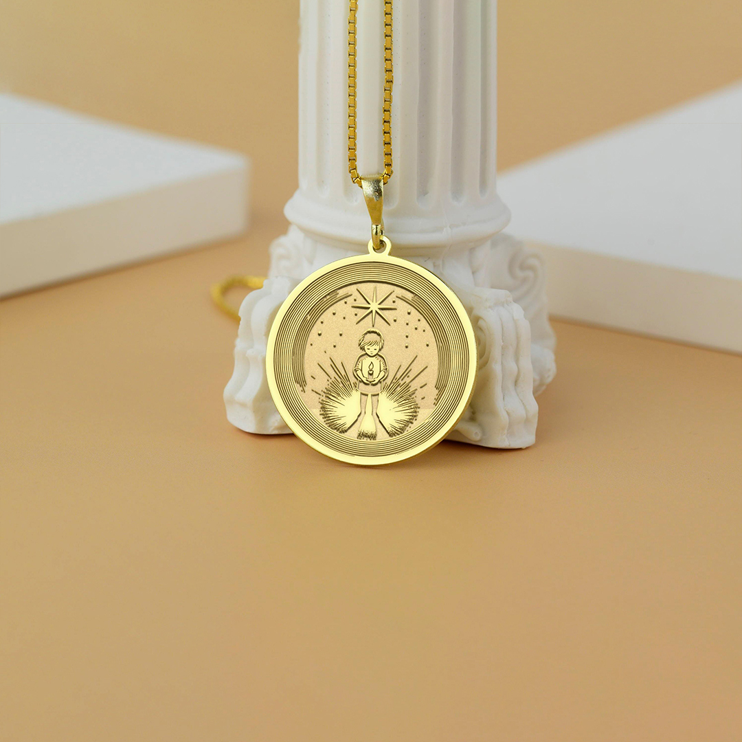 Wave of Light Gold Candle of Hope Necklace