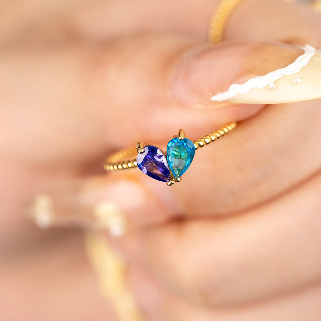 Always in Heart Personalized Daughter Birthstone Ring