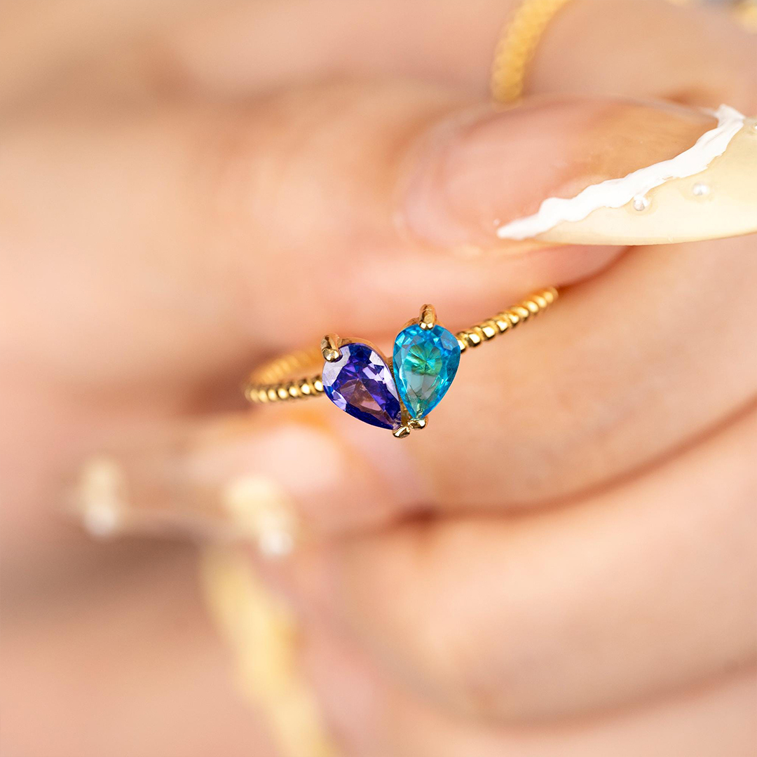 Always in Heart Personalized Daughter Birthstone Ring