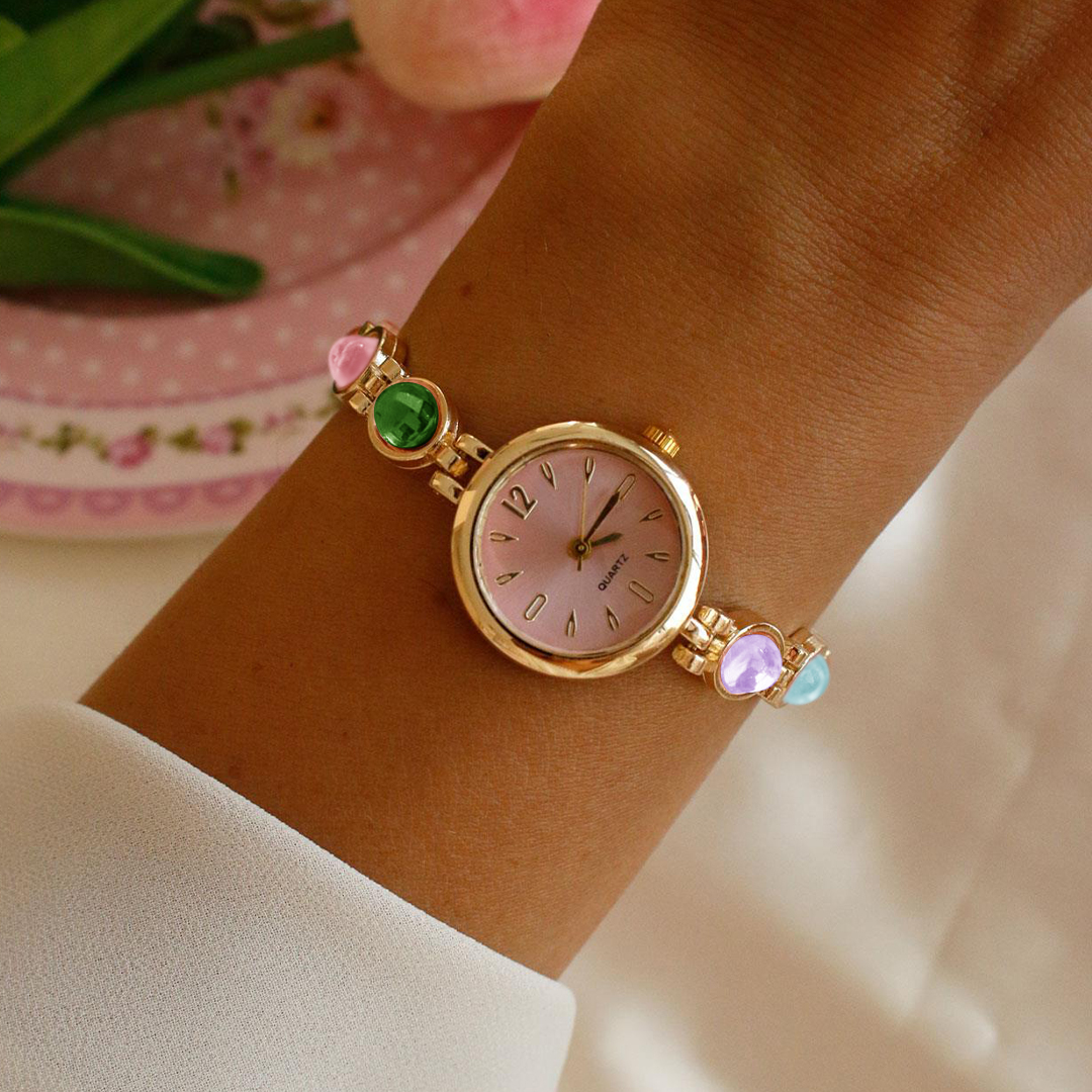 Custom 1-11 Birthstones Love Bracelet Watch