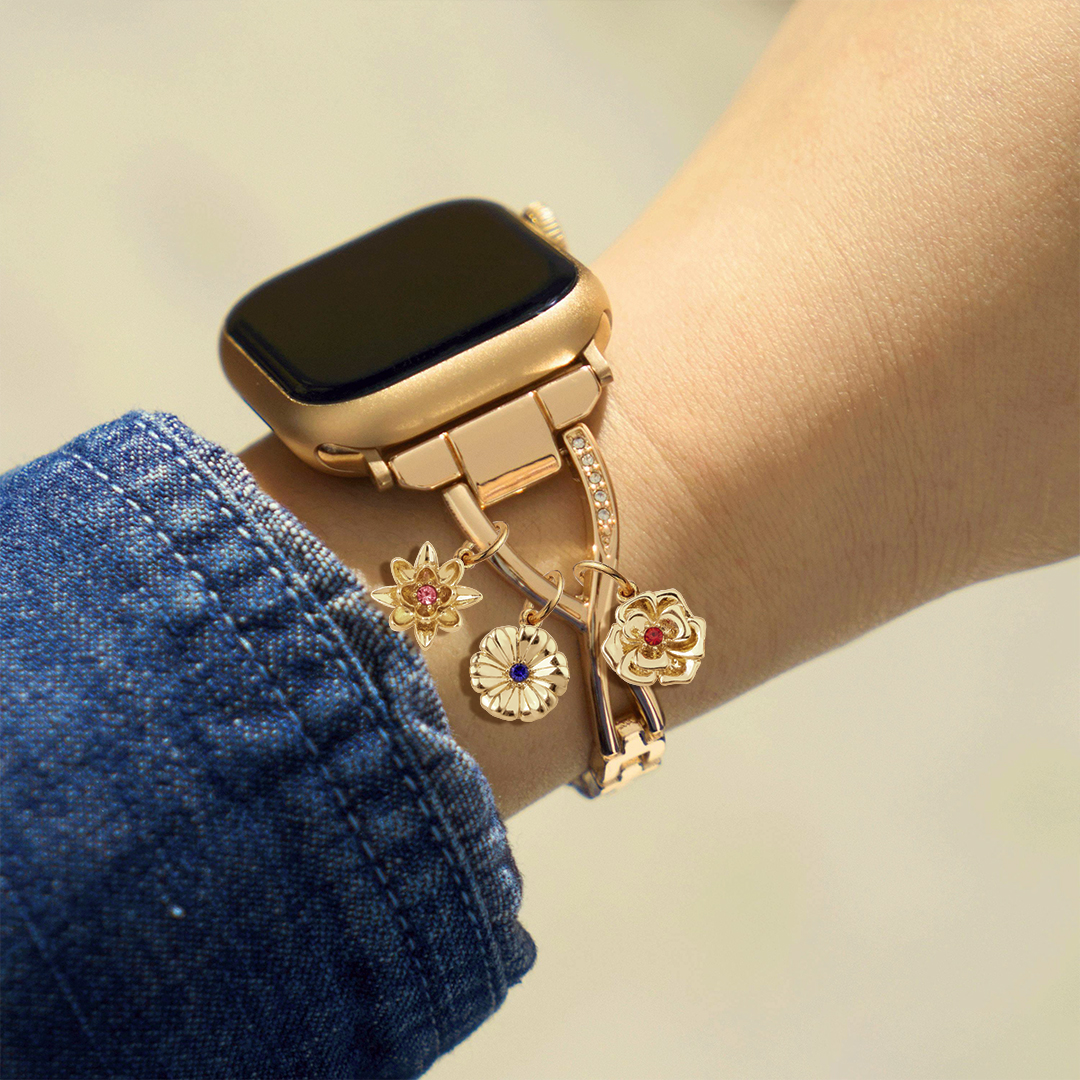 Grandma's Gift Personalized 1-12 Birth Flowers Apple Watch Band