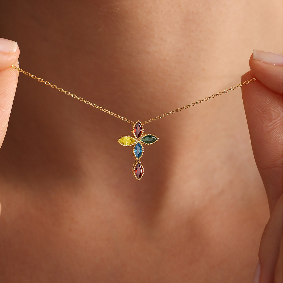 Star of Strength Autism Awareness Cross Necklace