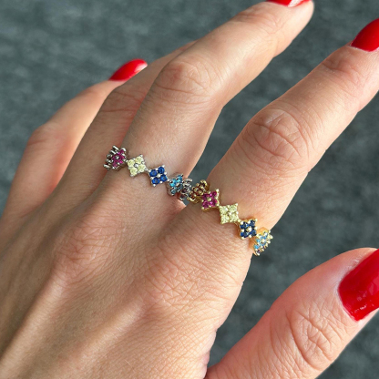 Grandma's Love Blooming Custom 1-6 Flower Groups Ring