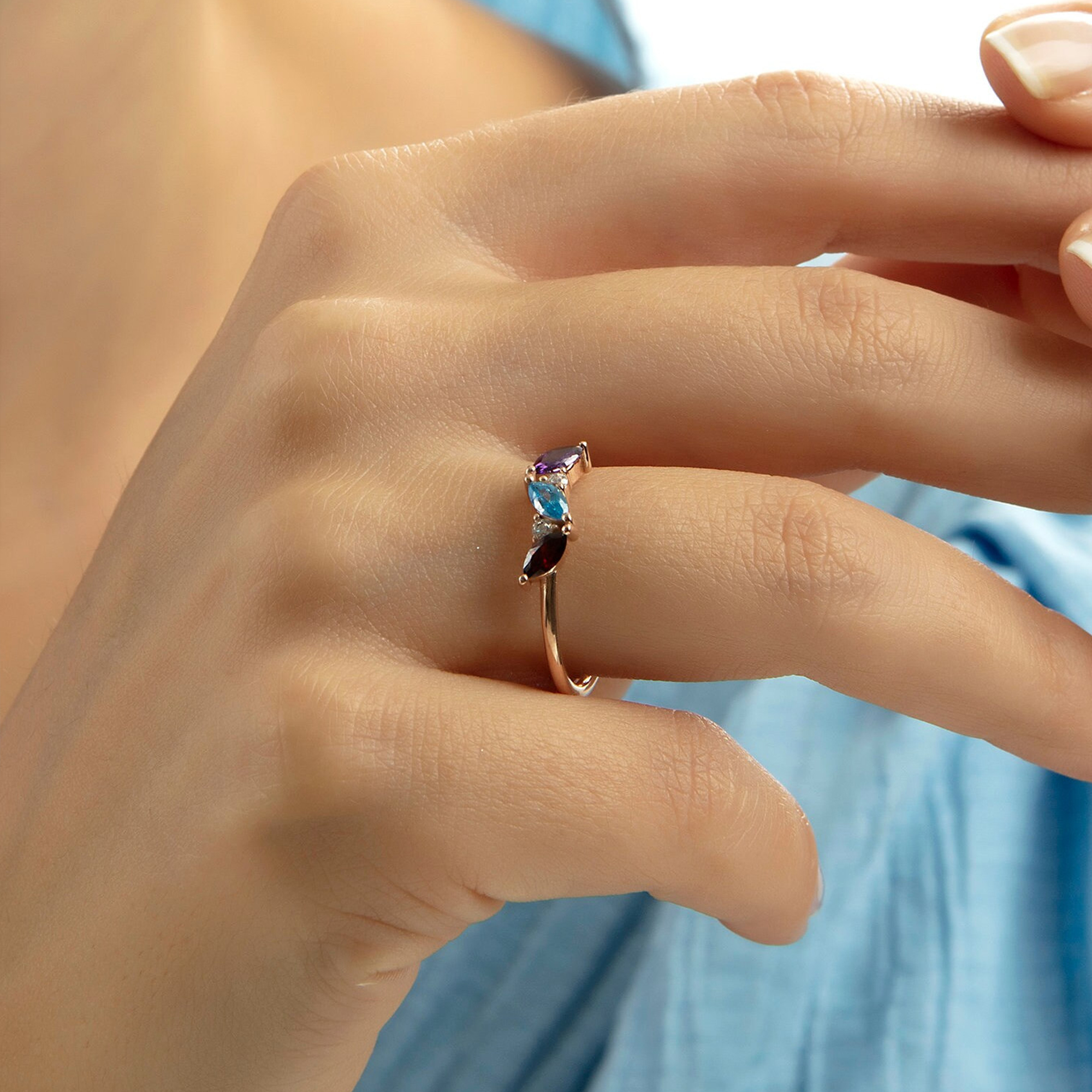 Family Love Personalized Birthstone Ring