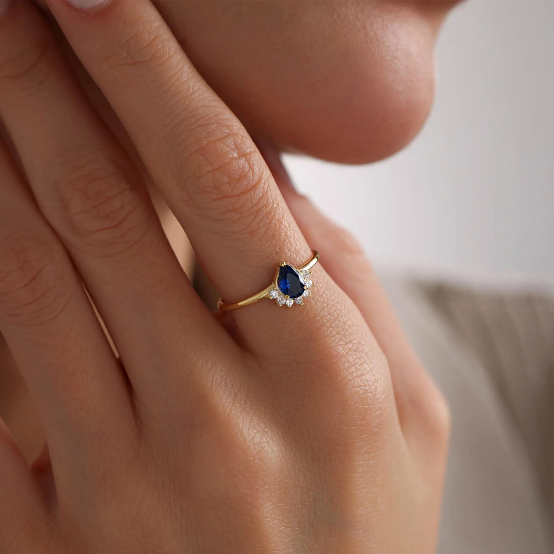 Memorial Tear Personalized Birthstone Ring