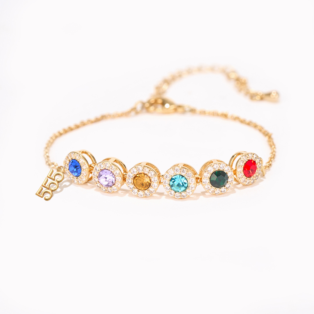 Mama’s Valentine Angel Number Birthstone Bracelet