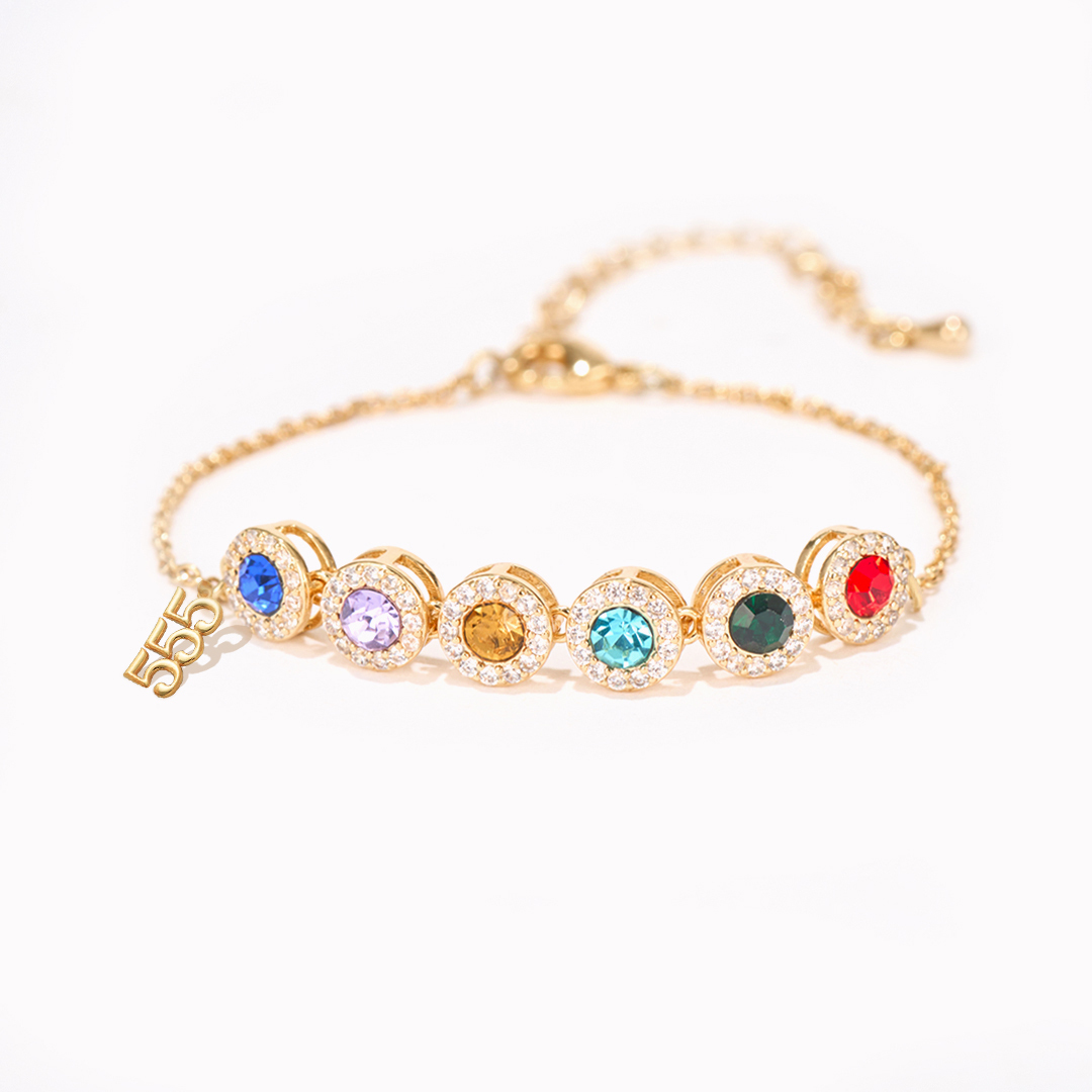 Mama’s Valentine Angel Number Birthstone Bracelet