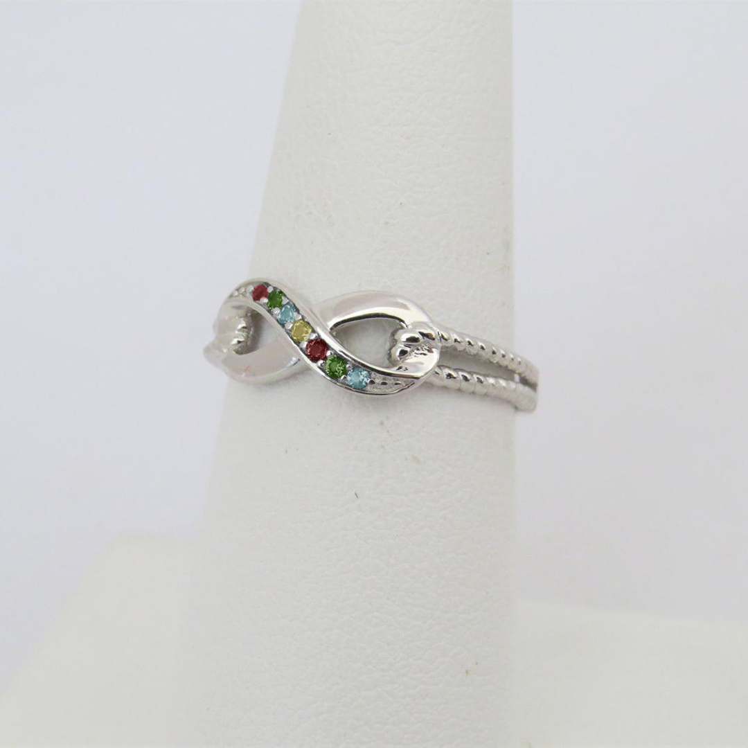 Autism Awareness Emerald Infinity Ring