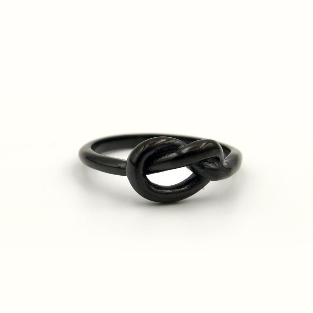 Black Love Infinity Knot Ring