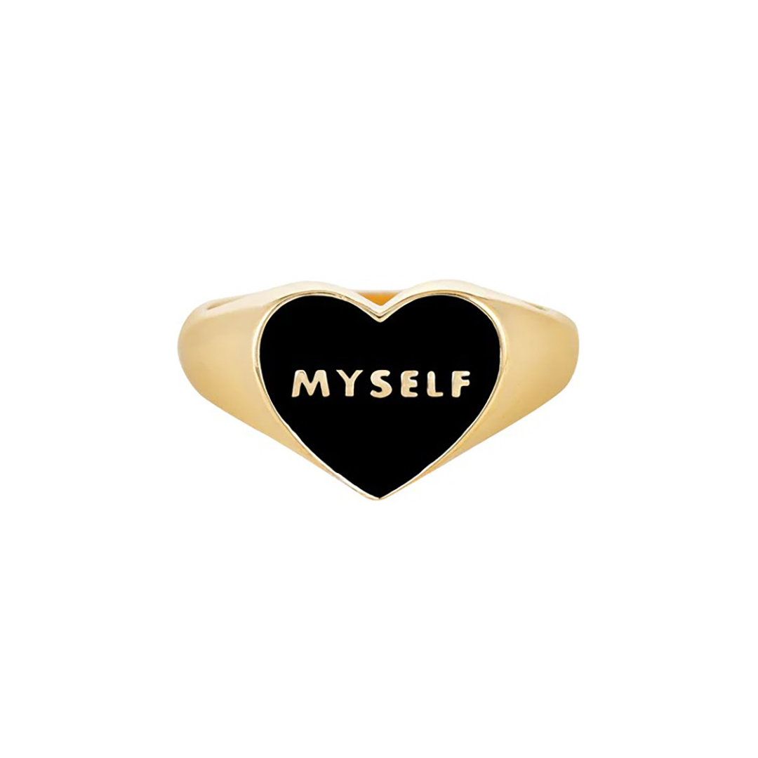 Be Myself Black Heart Ring