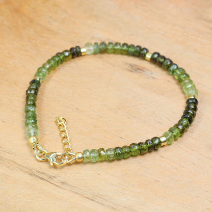 Kidney Disease Awareness Strength and Support Green Beaded Bracelet