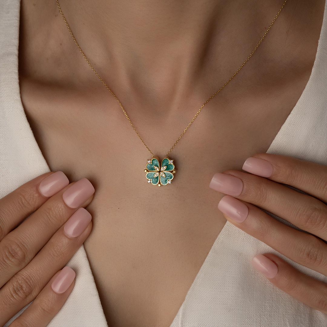 A Good Friend Is Lucky Four Leaf Clover Locket Necklace