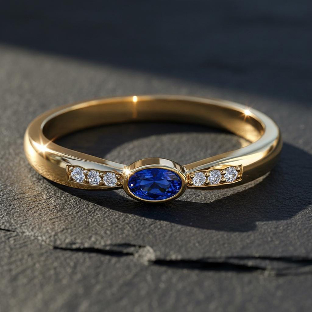 Choosing Me Oval Blue Sapphire Ring