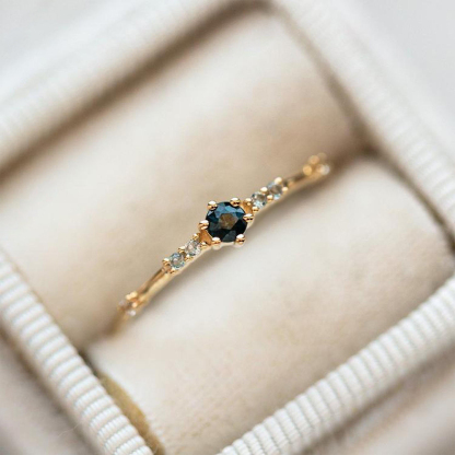 Ovarian Cancer Awareness Nobody Fights Alone Teal Sapphire Ring